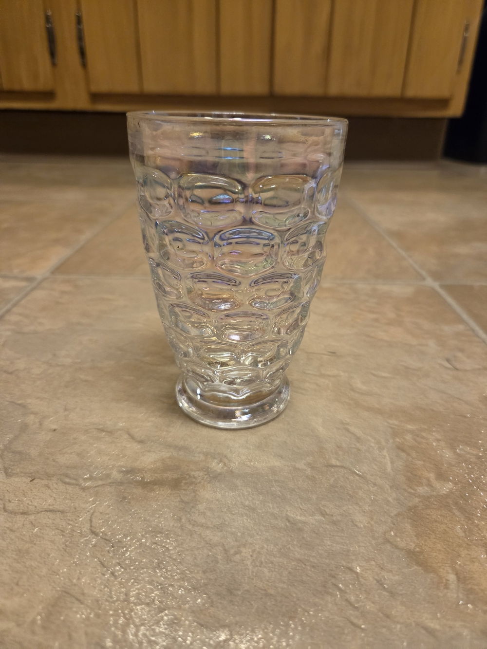 Federal Glass Colonial Iridescent Thumbprint Cup